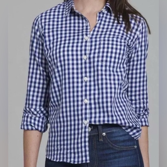 NEW UNTUCKit Belleza Blue Gingham Button Down Cottage Preppy Shirt Sz 4 $79 1032 - Picture 2 of 9